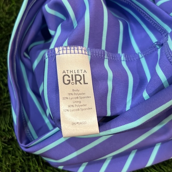 Athleta Girl Tank Top Racerback Size XL (14) Blue Striped - Picture 4 of 4